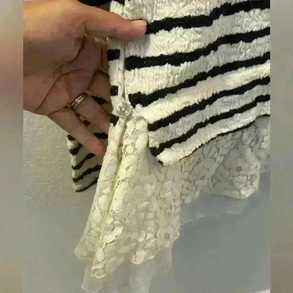 Anthropologie Striped Lace Sweater Cardigan - Picture 5 of 5